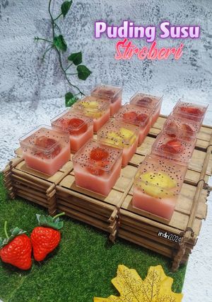 Foto resep Puding Susu Stroberi