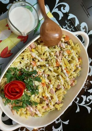 عکسی از دستور سالاد پاستا یا سالاد ماکارونی