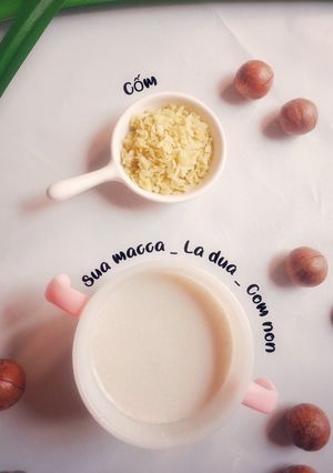 Hình của món Sữa Macca - Lá dứa - Cốm non.
