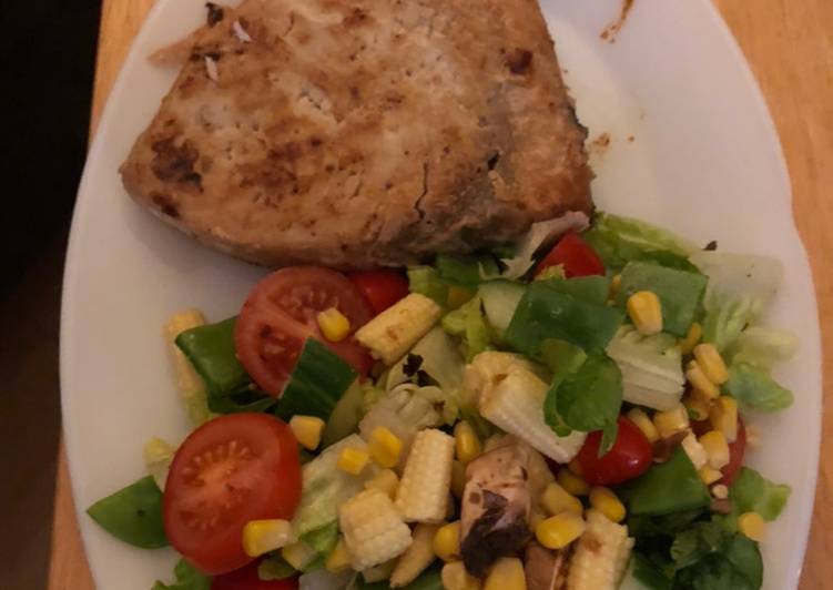 Step-by-Step Guide to Prepare Super Quick Homemade Wine poached swordfish salad