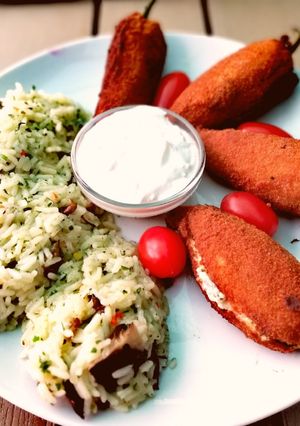Jalapeno poppers (sajtkrémmel töltött jalapeno, rántva) recept fotója