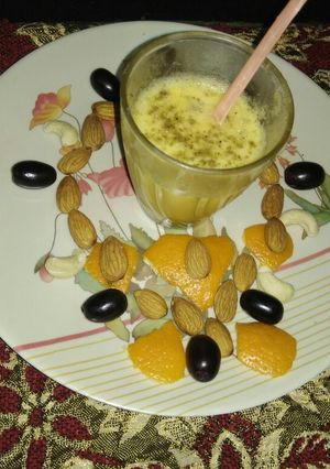 A picture of Orange Thandai.