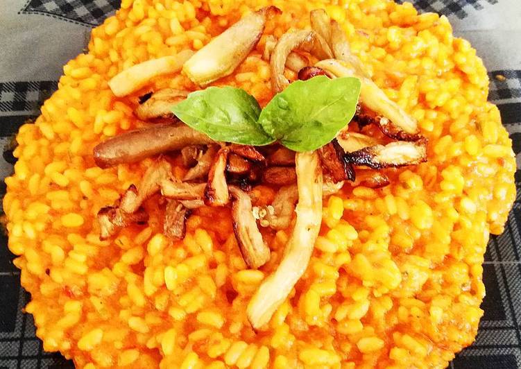 Risotto con Crema di Zucca e Melanzane fritte