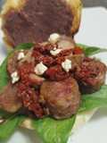 Gourmet Sandwich with Sous Vide Cotechino, Pickled Wild Onions, and Chestnut Cream