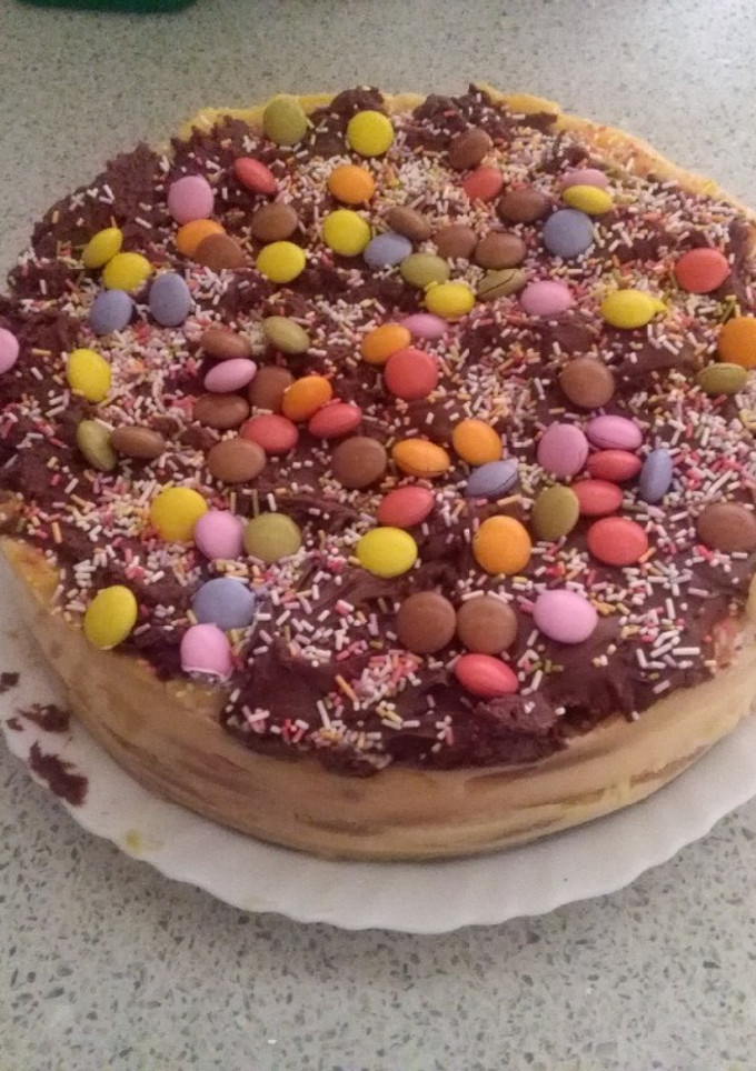 Una foto de Tarta de flan y galletas maría