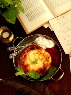 Quarkauflauf mit Rhabarber Soße Rezepthauptbild
