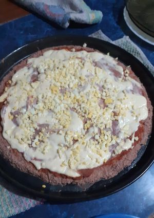 Una foto de Pizza con base de atún