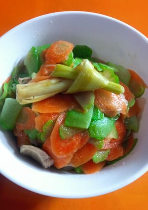 Foto resep 46.1. Tumis labu siam, wortel dan baso