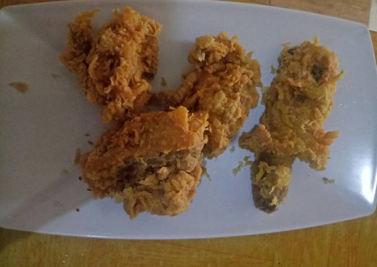 Cara Gampang Menyiapkan Ayam crispy dengan tepung lencanan merah Anti Gagal