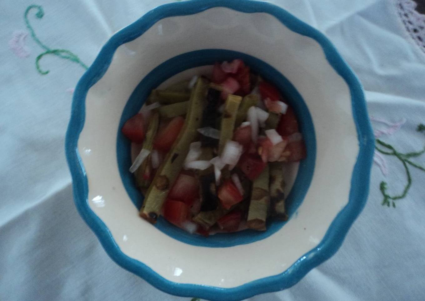 Nopales asados enchilados de mi mamá