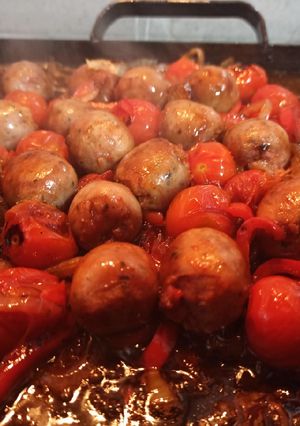 Una foto de Chorizos bombón al vino blanco