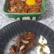 Entraña con verduras salteadas