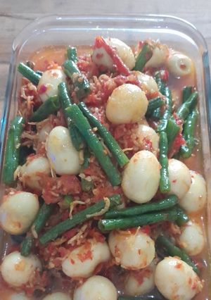 Foto resep Sambal Telur Puyuh, Kacang Panjang dan Teri