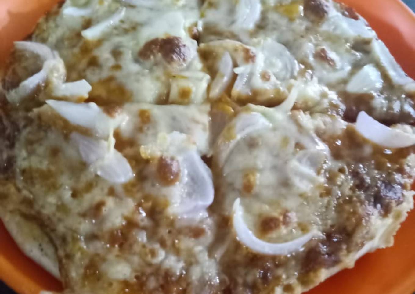 Cheese onion pizza