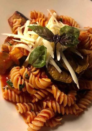 A picture of Fusilli alla Norma.