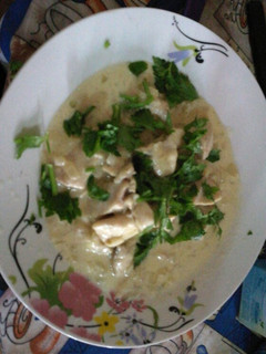 Una foto de Pollo a la crema