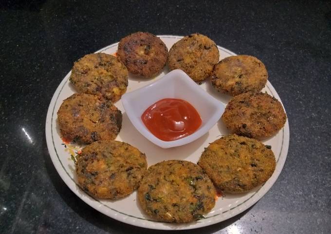 Veg cutlets with methi and palak