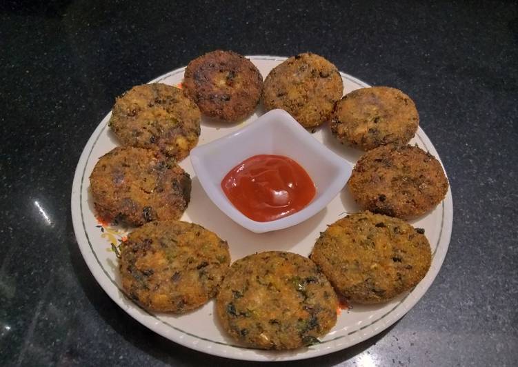 Recipe of Quick Veg cutlets with methi and palak