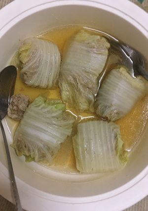 รูปของ ผักกาดขาวม้วนไส้หมูสับ