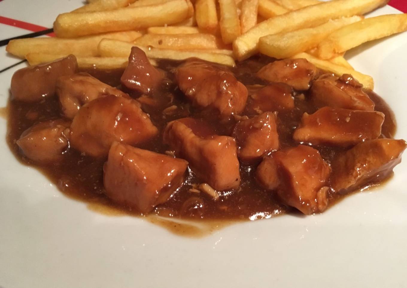 Chicken breast with cola and teriyaki sauce