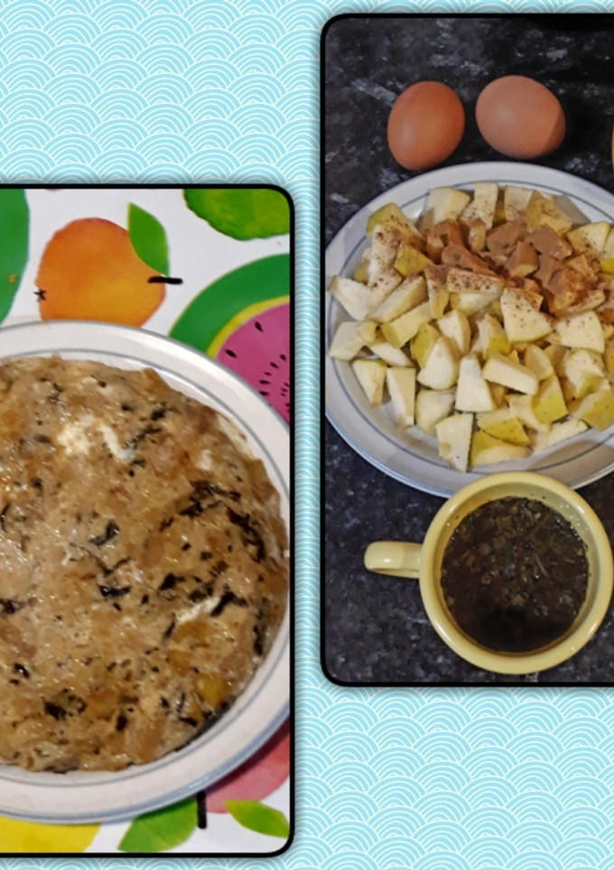 Una foto de Tortilla dulce de manzana con estevia. - Para diabéticos