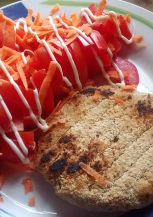 Una foto de Hamburguesas de soja 6 ingredientes (veganas)