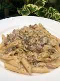 Creamy Penne with Mushroom and Smoked Beef