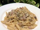 Creamy Penne with Mushroom and Smoked Beef