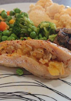 A picture of Char-Grilled Pineapple Chicken Breasts.