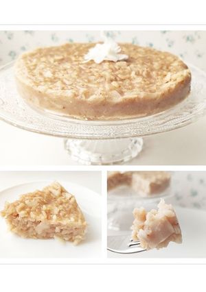 Una foto de Tarta Vegana de arroz y coco (sin azúcar)