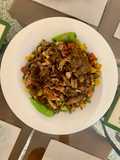 Mutton Raan (leg) roast with the bed of veggies