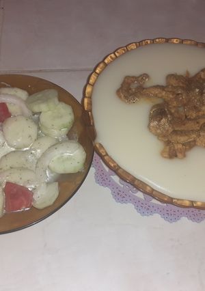 صورة لوصفة عصيدة البطاطا بالكباب 🥔🥔🥔🥔puré de pomme de terre