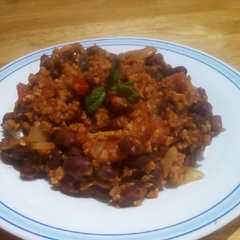 Una foto de Chili vegano