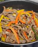 Fajitas de res y pimientos
