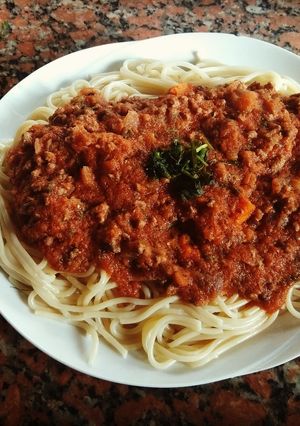 صورة لوصفة مكرونة بولونيز