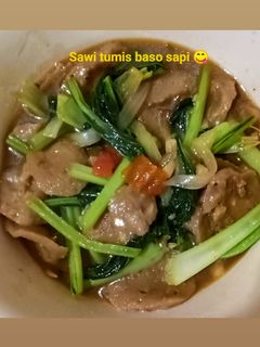 Foto resep Tumis sawi baso sapi