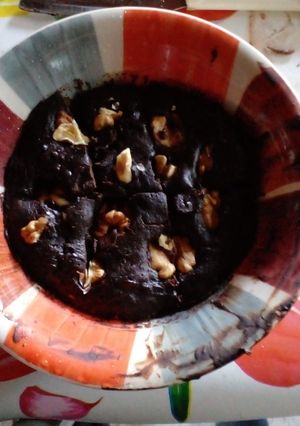 Una foto de Brownie en microondas