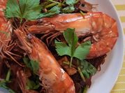 A picture of boiled prawns