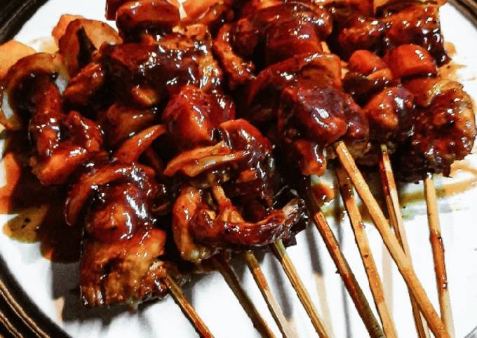 Sate Ikan Pari dengan saus BBQ Homemade