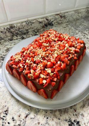 Una foto de Tarta de mascarpone y chocolate saludable