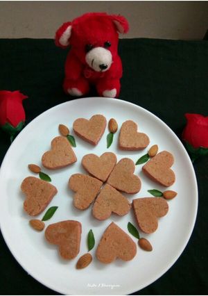 A picture of Beetroot wheat flour cookies.