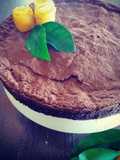 Torta di riso con cioccolato fondente, arancia e noci pecan
