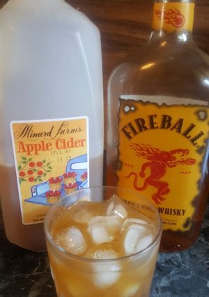 A picture of Apple Cider and Fireball.