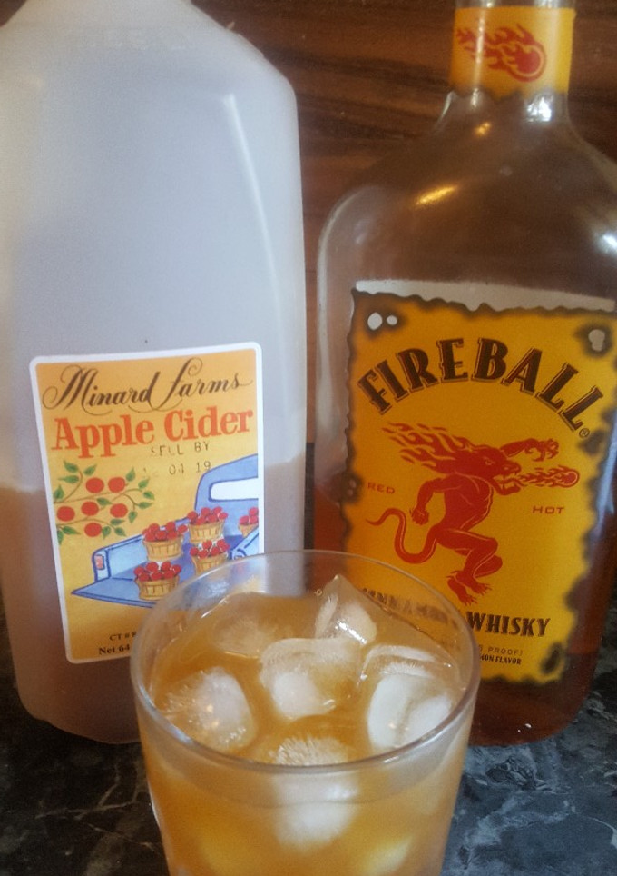A picture of Apple Cider and Fireball.