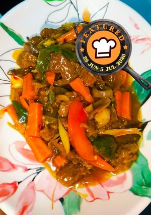 Gambar Daging Qurban Goreng Kunyit