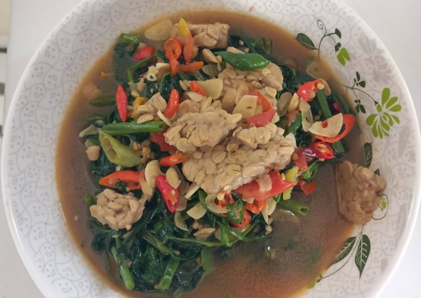 Tumis kangkung special tempe semangit