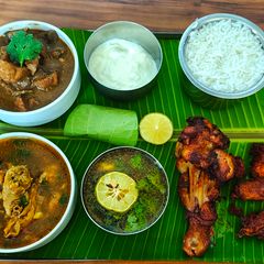 A picture of South Indian Non-veg Lunch Thali.