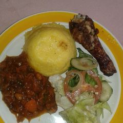 A picture of Grilled chicken chakalala meal.