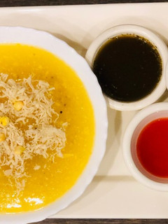A picture of Chicken corn soup.