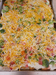 A picture of Taco salad layered dip.